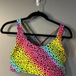 Zyia Rainbow Leopard Sports Bra (XL)